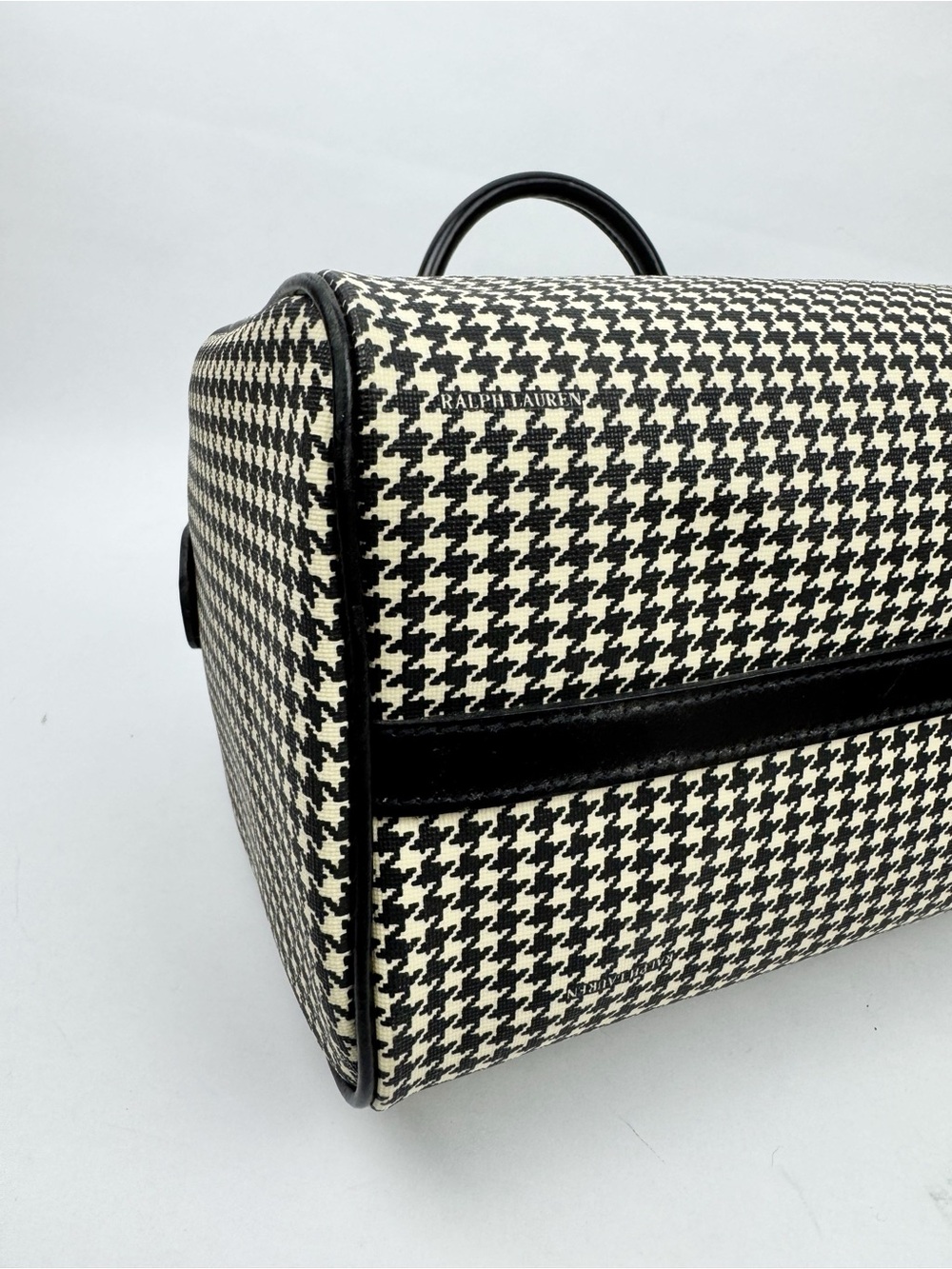 Ralph Lauren NWT Black Check Houndstooth Satchel NOS - Picture 3 of 8